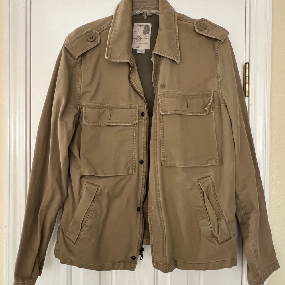 Old Navy Tan Military Field Jacket with Epaulettes